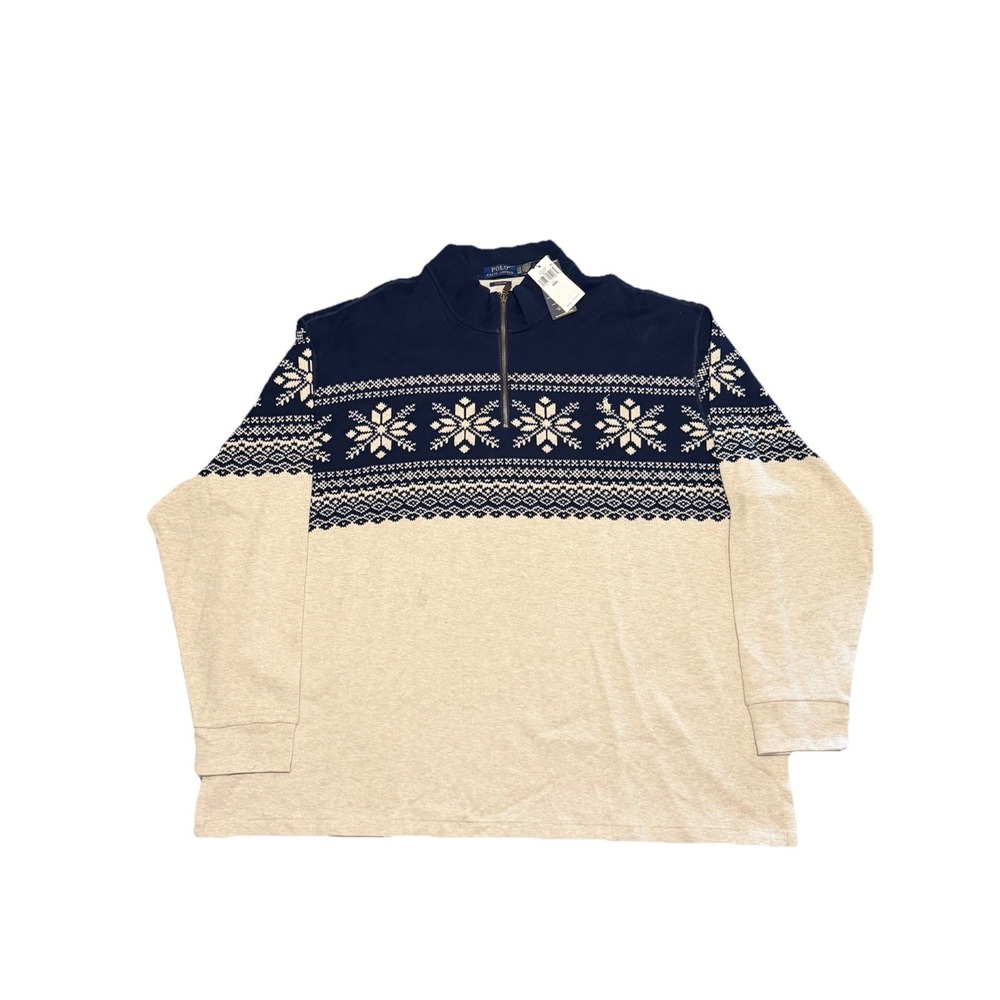 NWT Polo Ralph Lauren Mens Snowflake Estate Rib Pullover Size 4XB